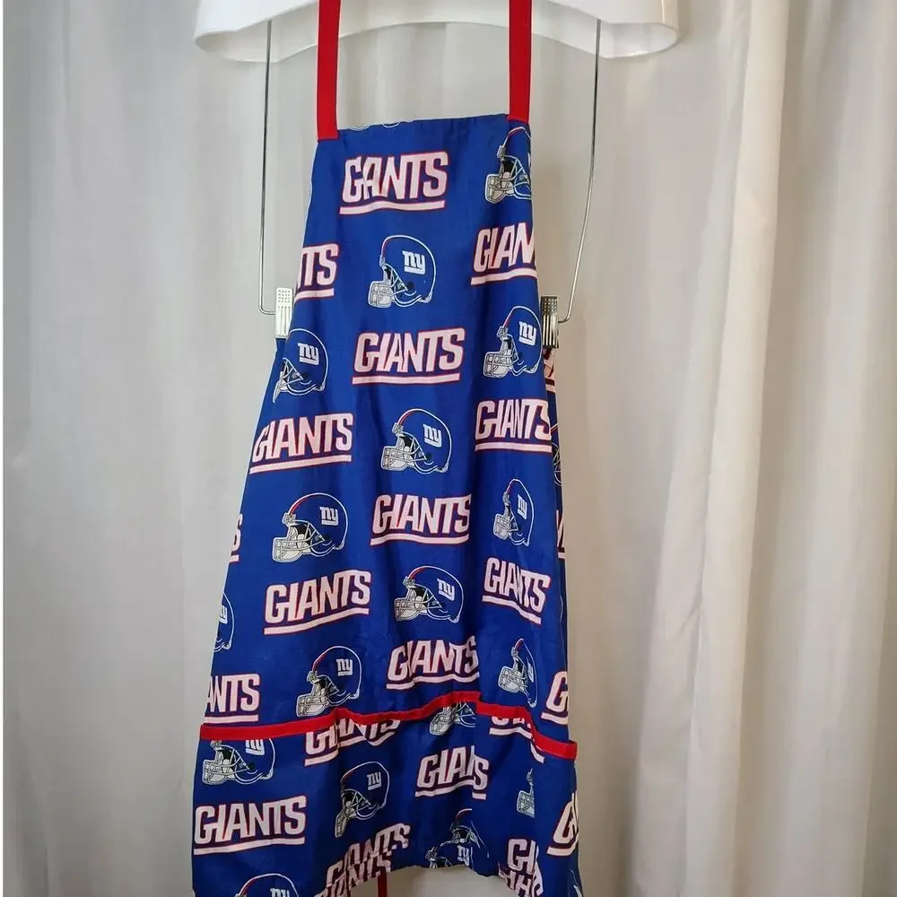 Custom NY Giants Apron with Pockets Unisex